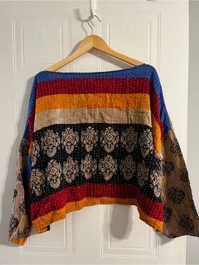 PATCHWORK REVERSIBLE BOHO CROP TOP - SHE LIVES BEAUTY SIZE 2X/3X